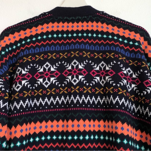 NWT Talbots Colorful Fair Isle Mixed Pattern Cardigan Sweater Size Large - Picture 9 of 13
